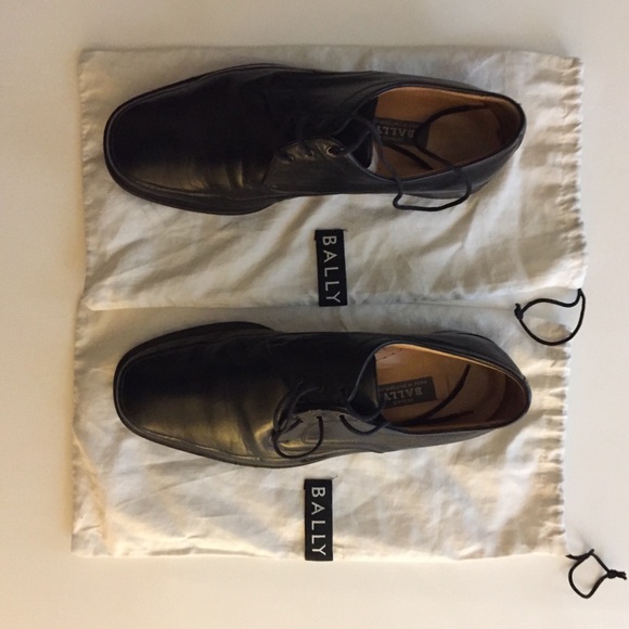 BALLY mens black dress shoes sz 6 1/2 eu 7 1/2 us - Picture 4 of 8